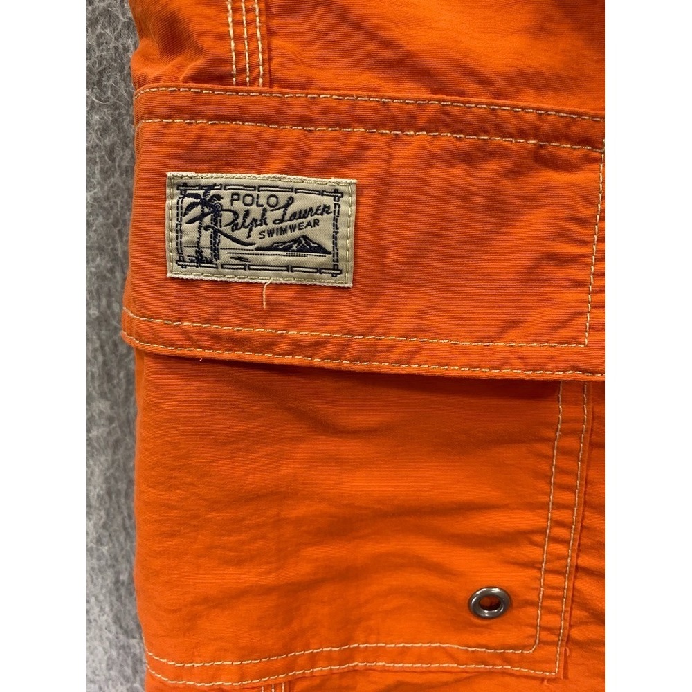 Polo Ralph Lauren Swim Trunks Mens Large Orange Lined Bathing Swimming Suit - Picture 2 of 10